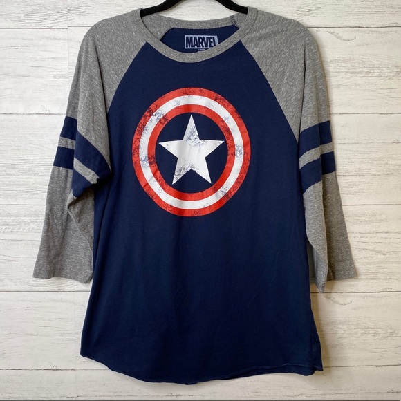 Marvel captain America raglan graphic t shirt